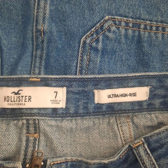 Hollister Ultra High Rise Mini Skirt DIY Embroidered Pocket Size 7 - Picture 4 of 6